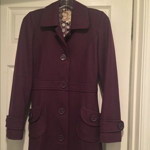 Nordstrom BP Tulle Big Button Purple Coat